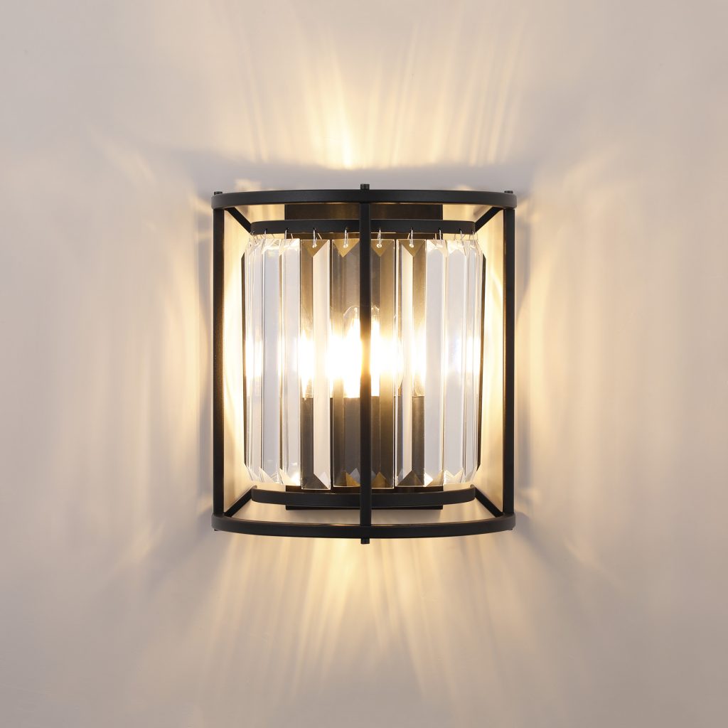 Crystal Wall Lights | Crystal Wall Light Satin Black