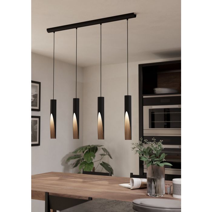 Kitchen Island Bar Lights | Pendant Light Black/Wood