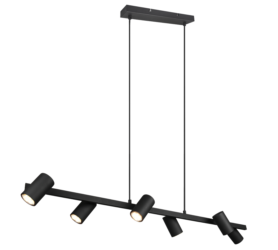 Kitchen Bar Pendant Light | 6lt Spot Bar Pendant Black