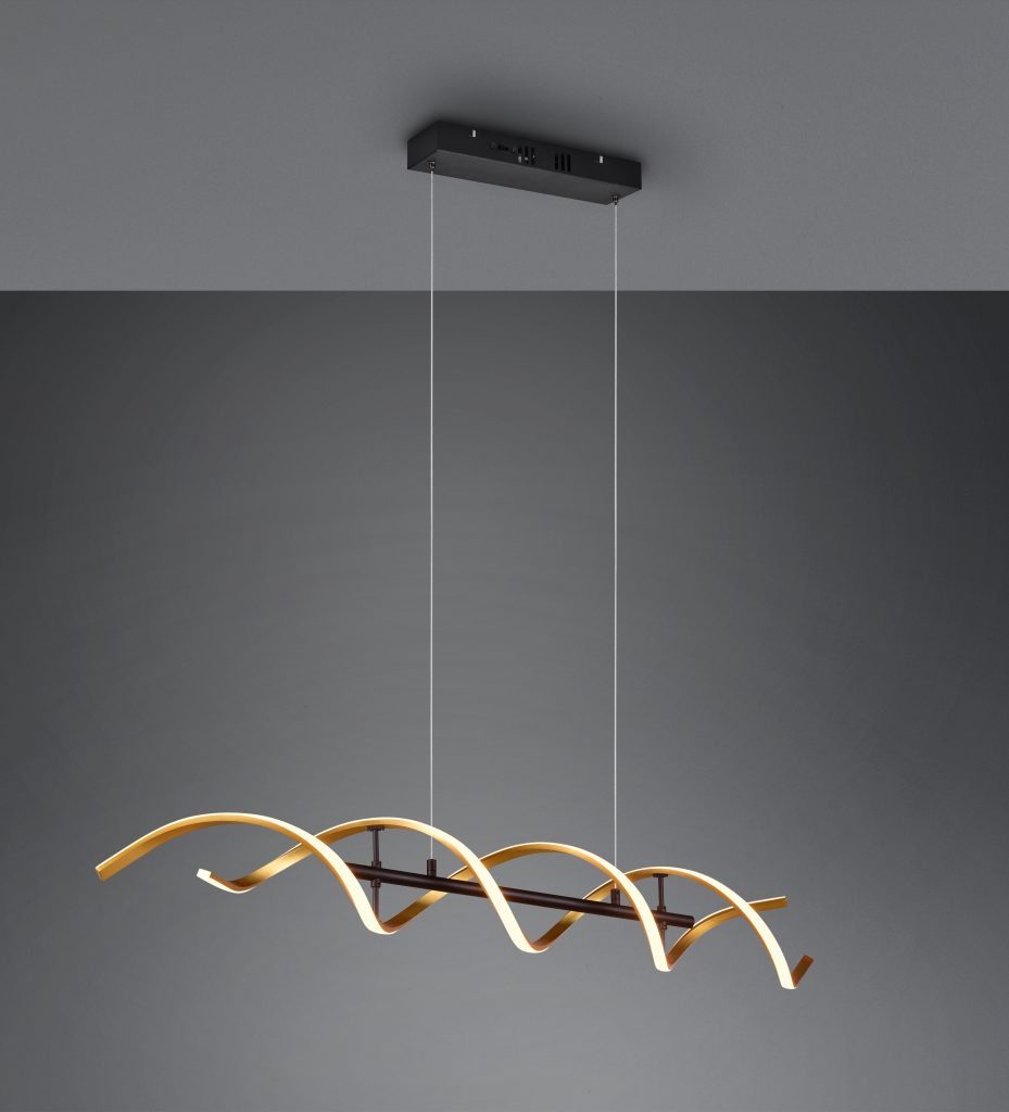 Modern LED Pendant | Bar Pendant Black & Brass
