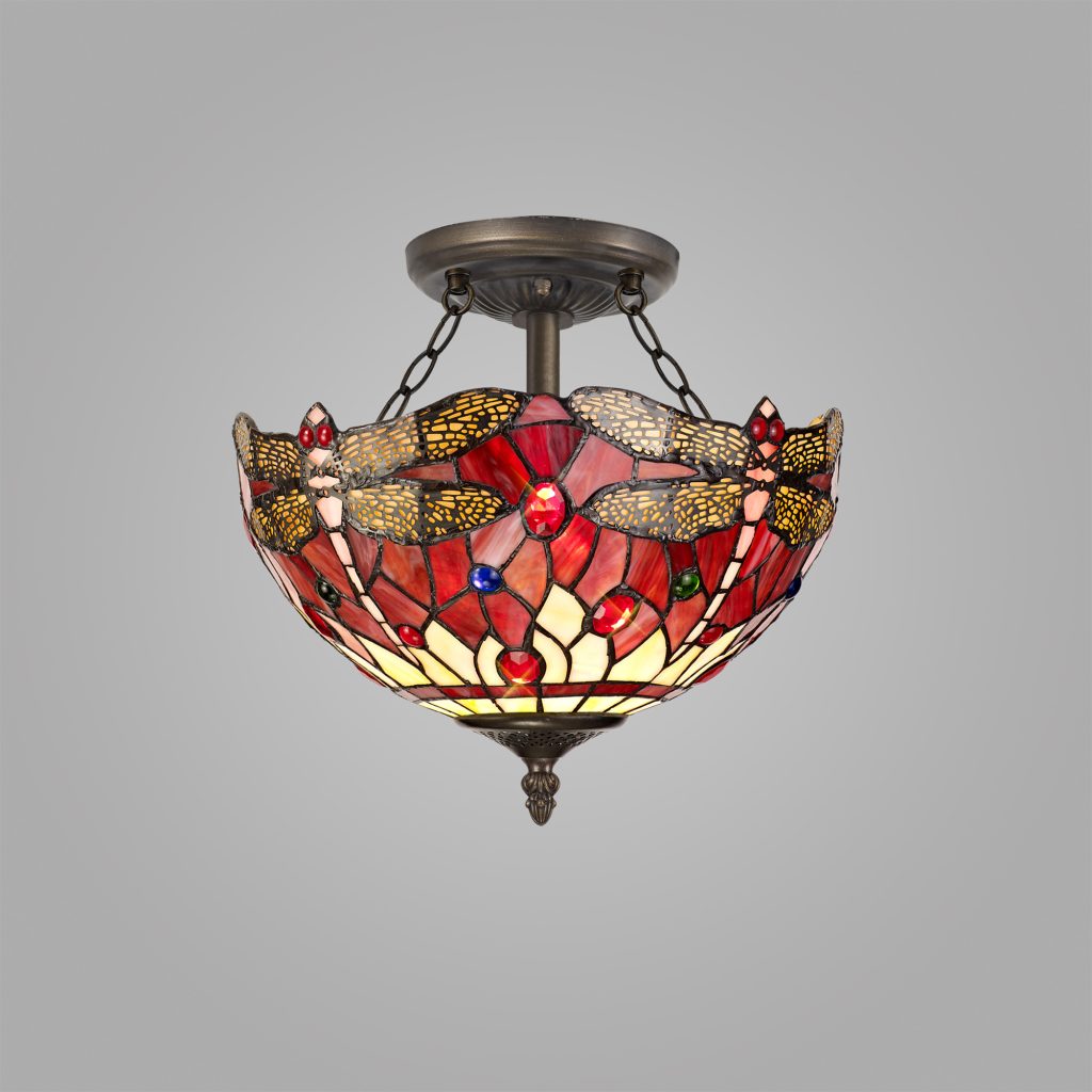 Dragonfly 2lt Tiffany Light | Tiffany Ceiling Lights