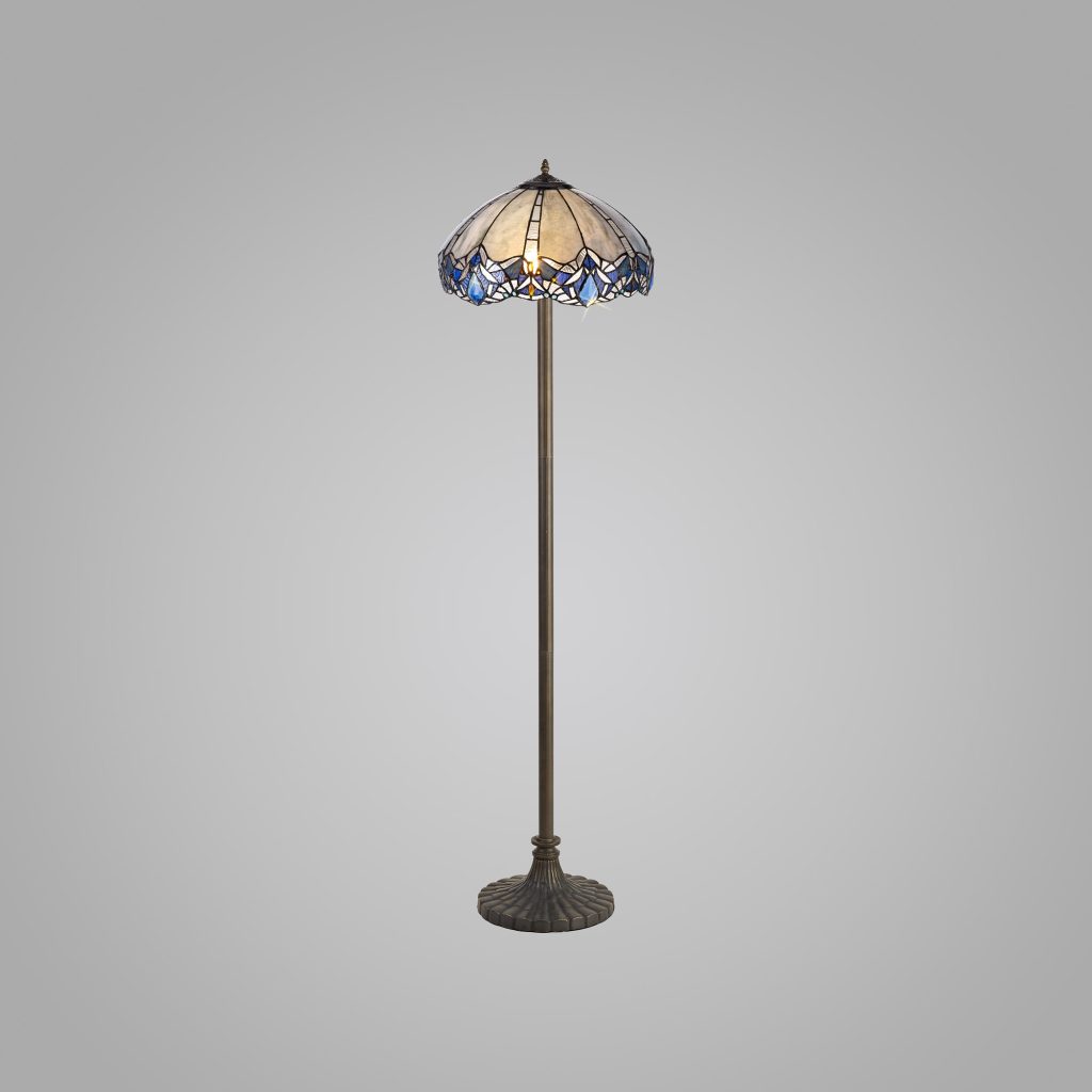 Tiffany Floor Lamps | Blue Stepped Crystal Floor Lamp