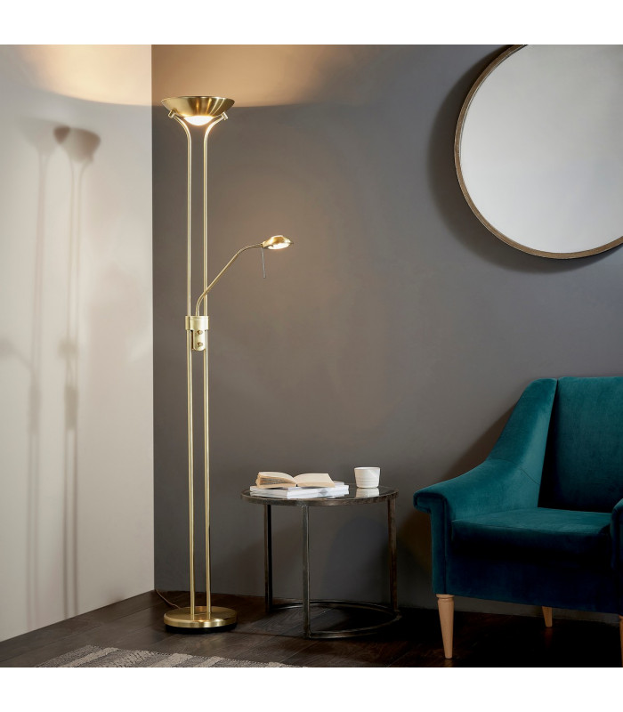 Satin Brass Mother & Child | Reading Floor Lamp