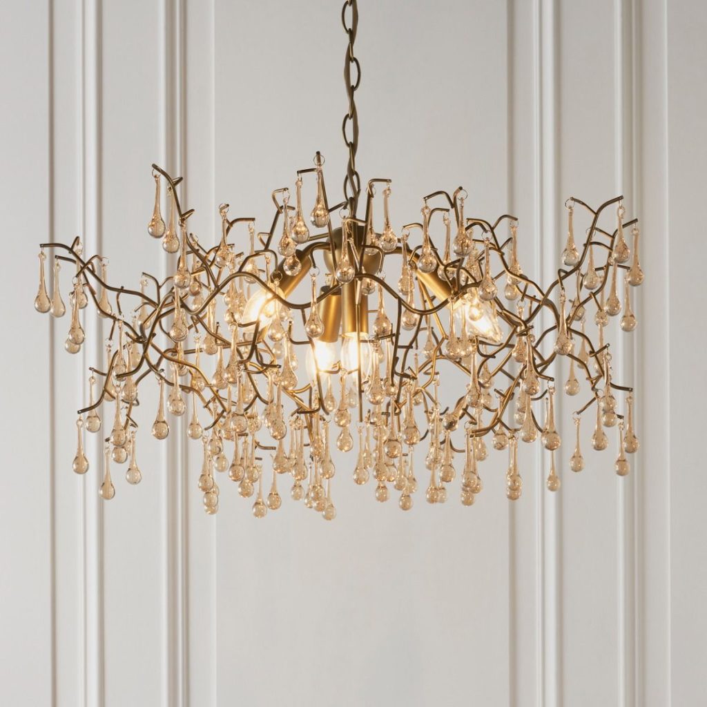 Aged gold branch chandelier | Brass Chandeliers