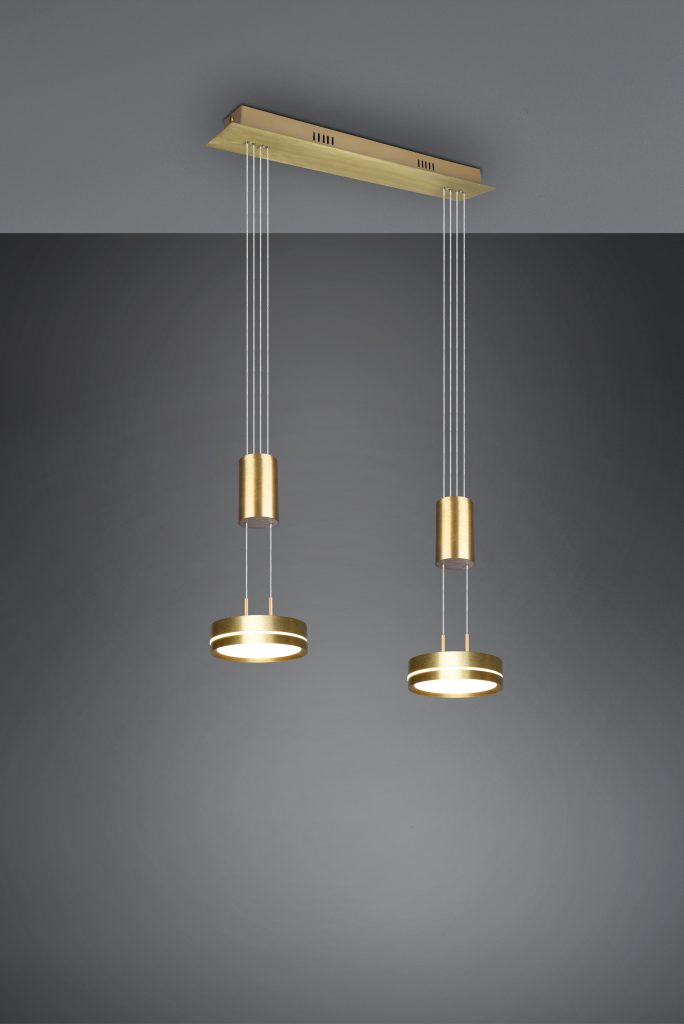 Twin Rise & Fall Brass Pendant | Kitchen Island Pendant