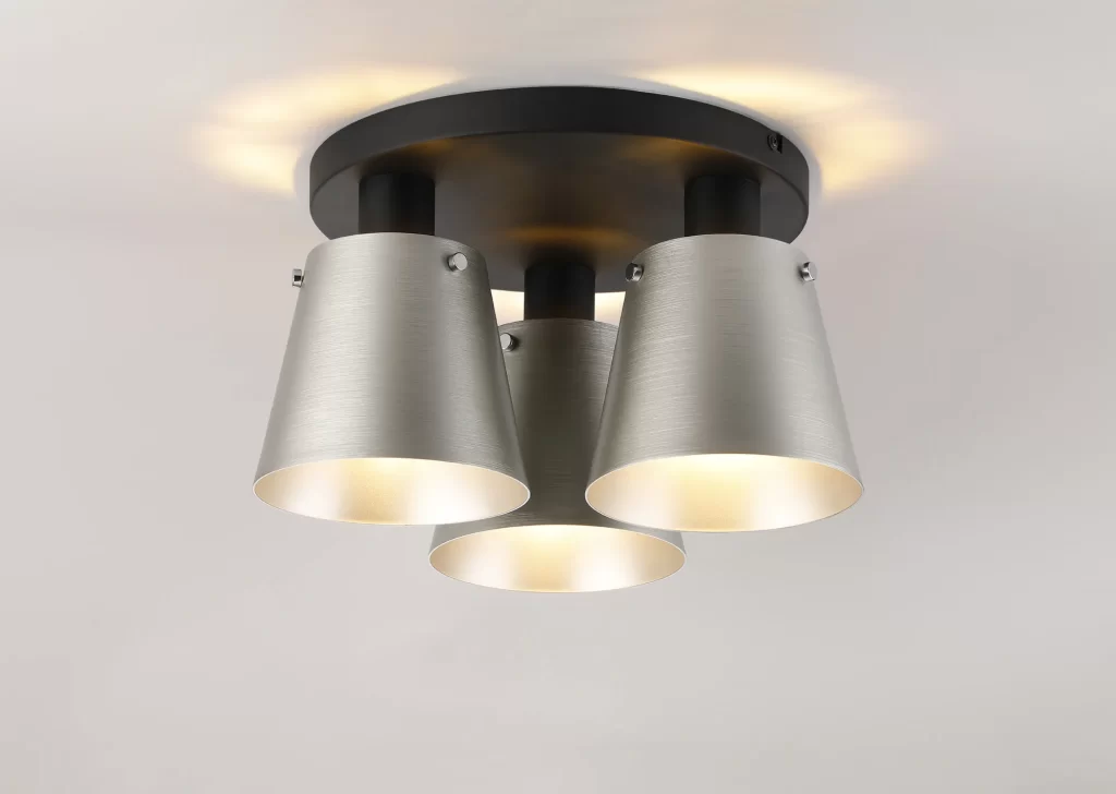 Modern Silver Flush Light | Black Ceiling Lights