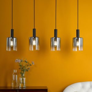Dar savannah 4 light pendant black