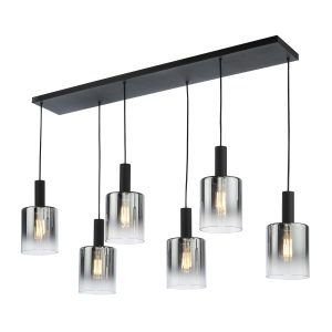 dar sav0622 savannah 6 light pendant black