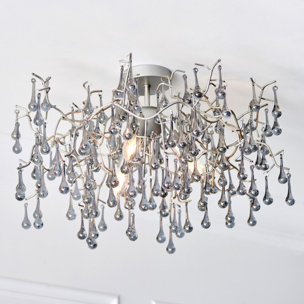 Aged silver semi-flush Light | Semi Flush Ceiling Lights