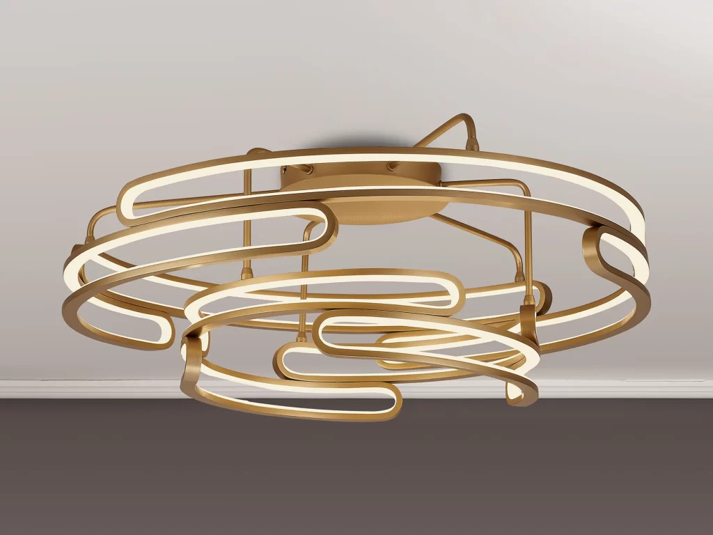 Large LED Ceiling Light Gold | Modern Led Ceiling Lights