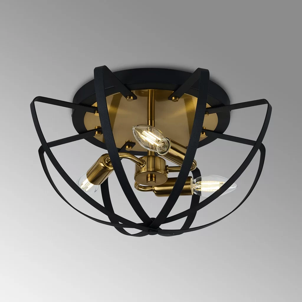 Black Gold Flush Ceiling Light | Black Ceiling Lights