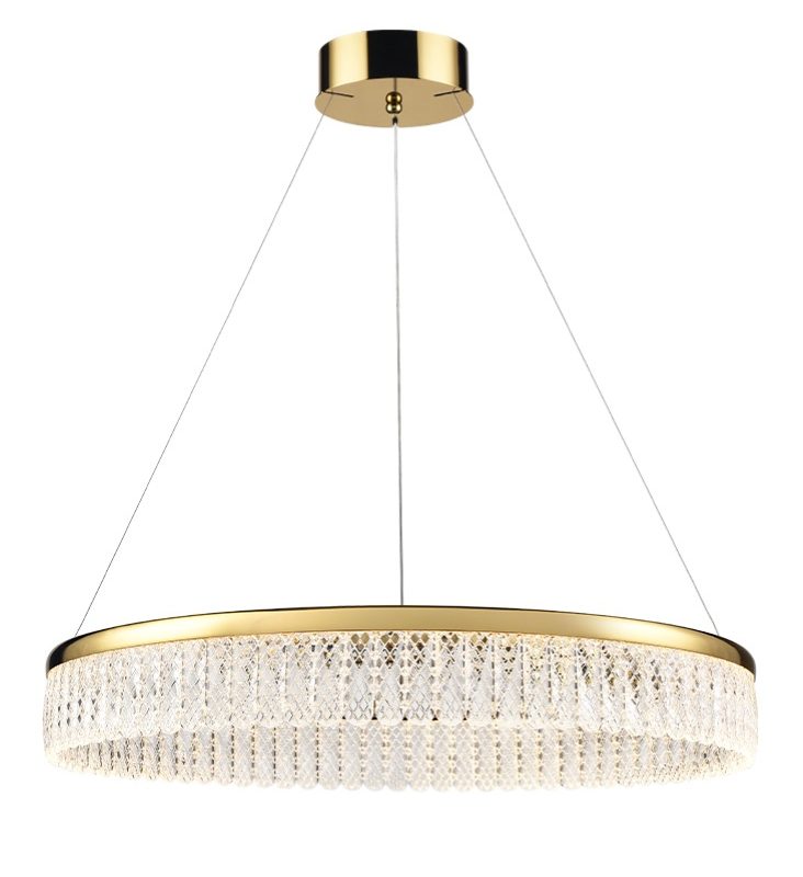 80cm Gold Crystal Ceiling Pendant | Kitchen Island Pendant Light