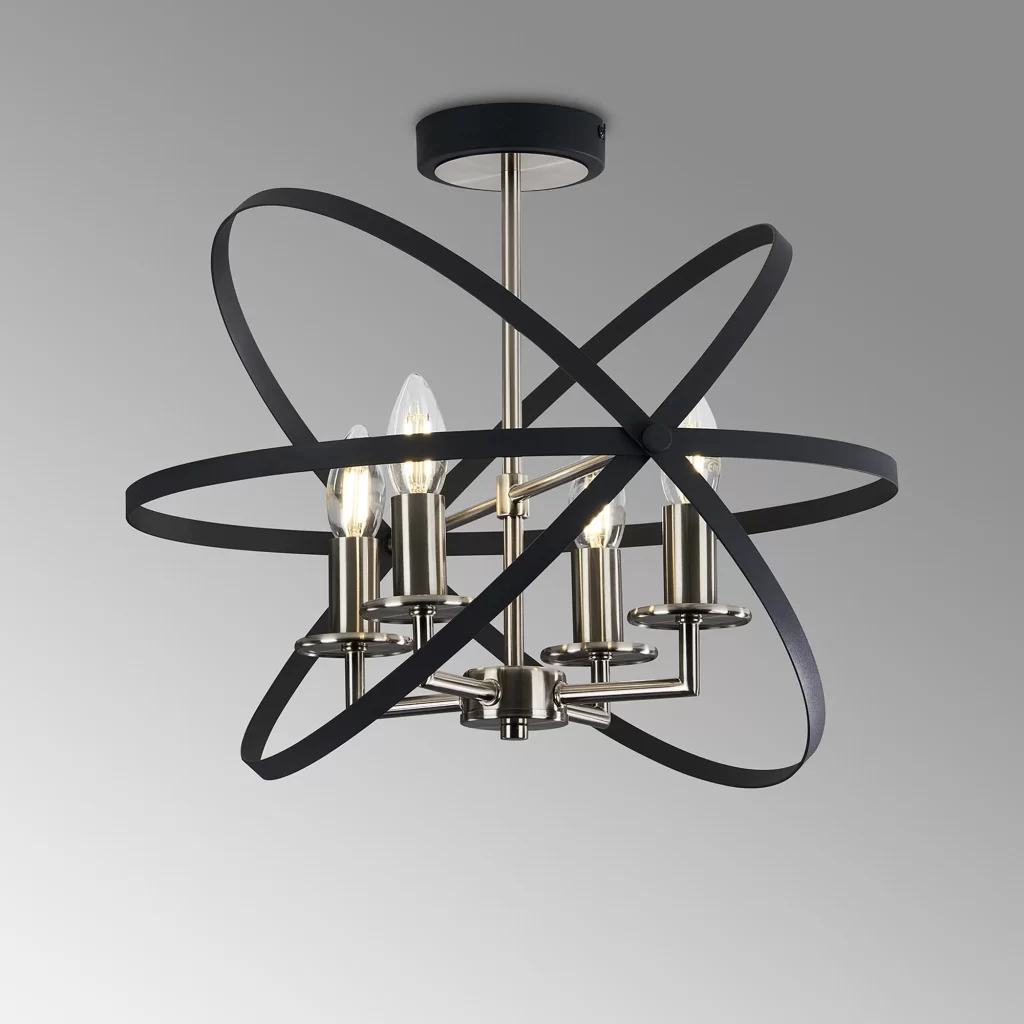 Anthracite Semi Flush Light | Industrial Style Ceiling Lights