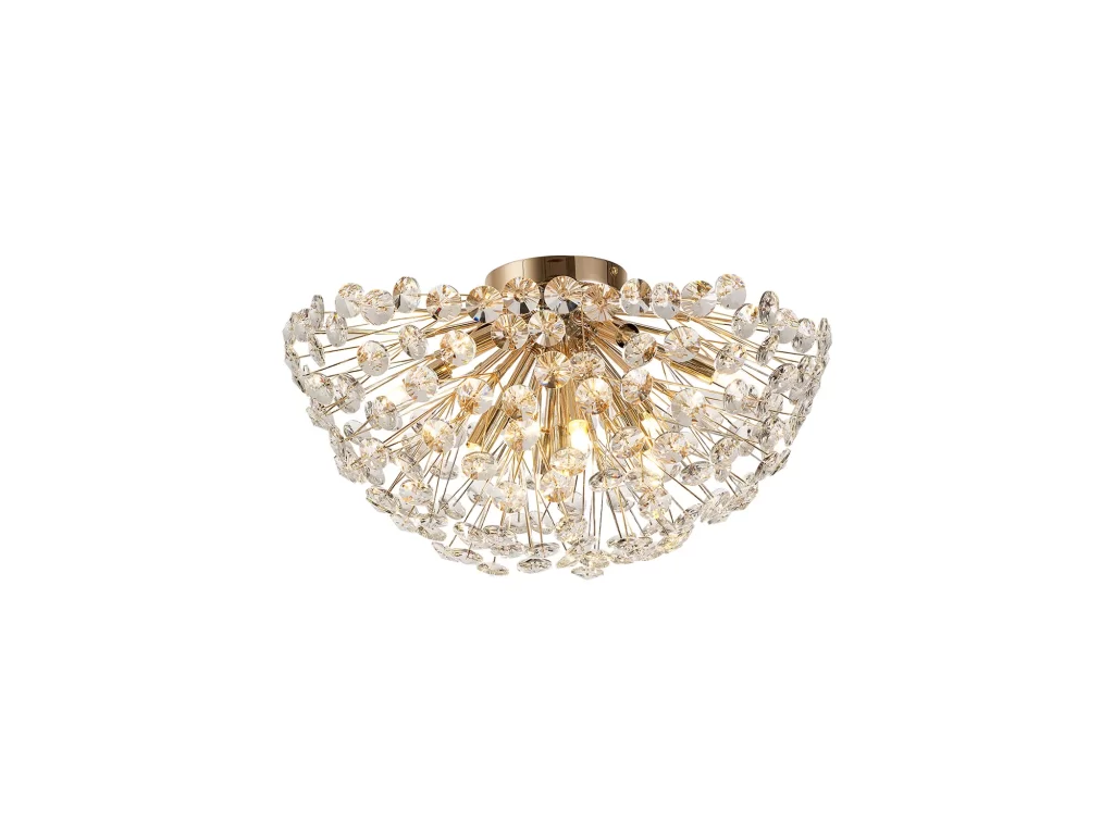 Belle 50cm Flush Gold | Large crystal ceiling lights