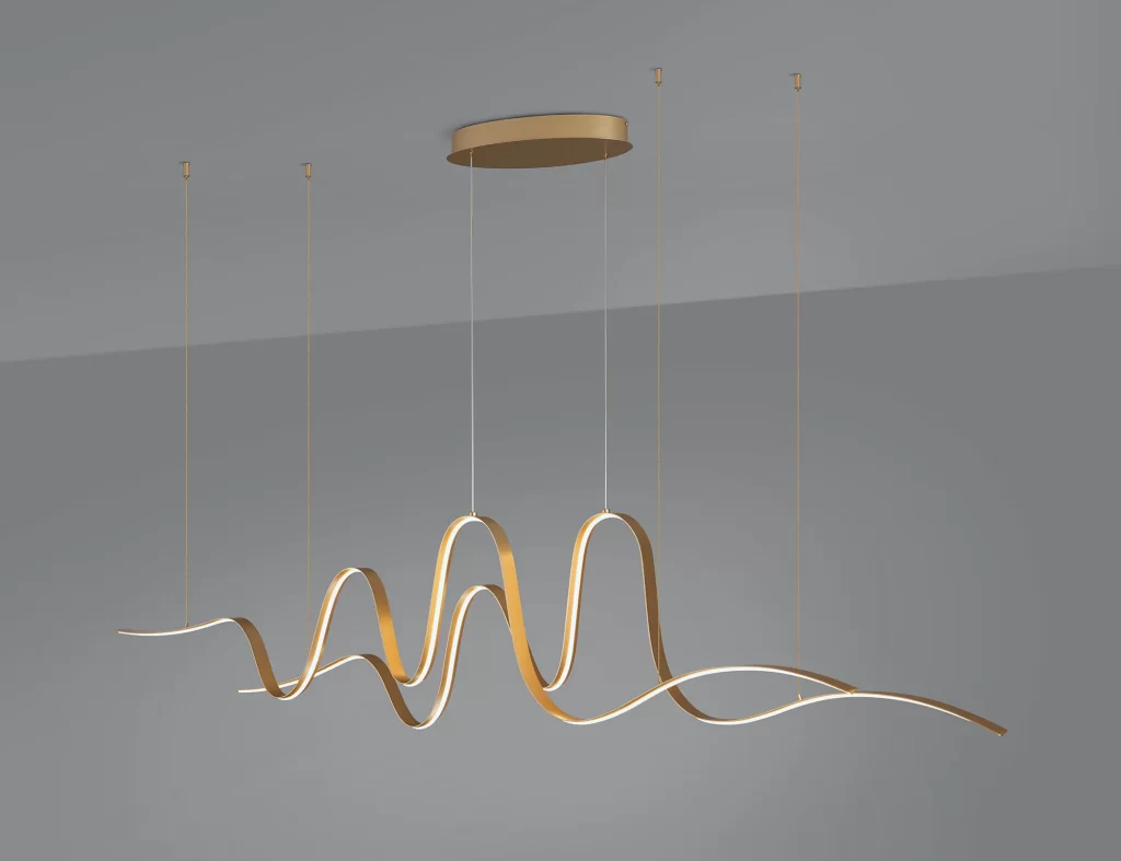 Large Wave Gold LED Pendant | Modern LED Pendants