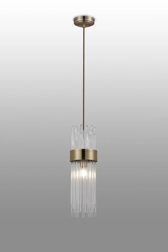 1lt Pendant Antique Brass/Glass | Kitchen Island Pendant Light