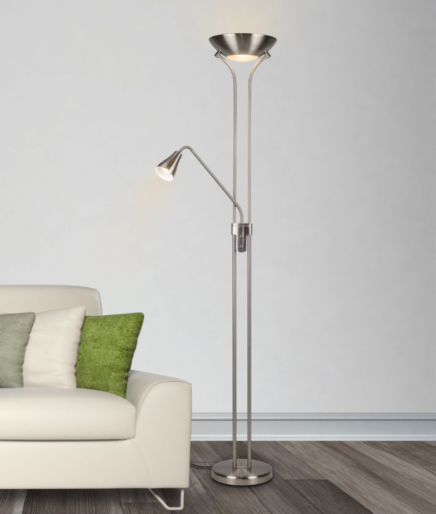 Mother & Child Satin Nickel | Floor Reading Lamps