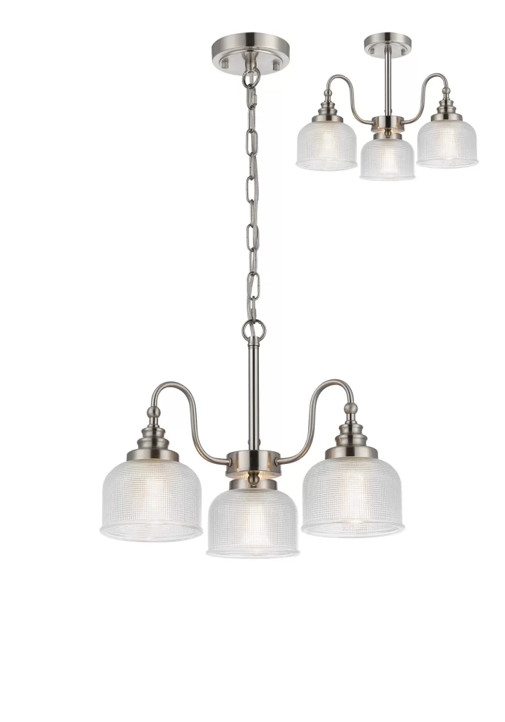 3lt Pendant Satin Nickel | Traditional Pendant Light