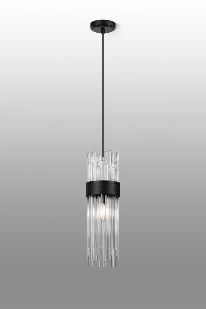 1lt Pendant Black/Glass | Kitchen Island Pendant Light