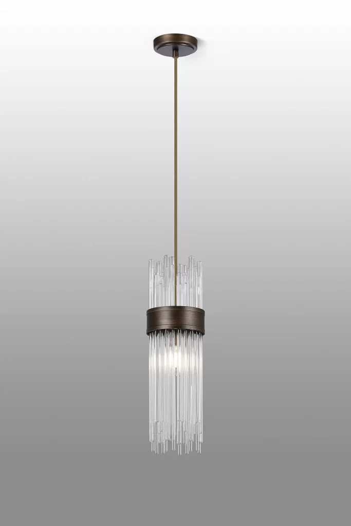 1lt Pendant Bronze/Glass | Kitchen Island Pendant Light