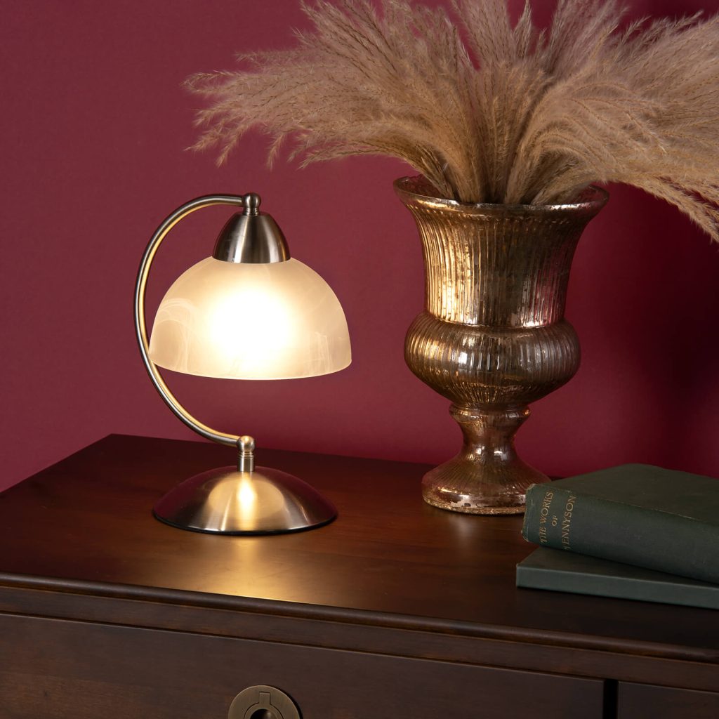 Satin Chrome Touch Lamp | Touch Table Lamps